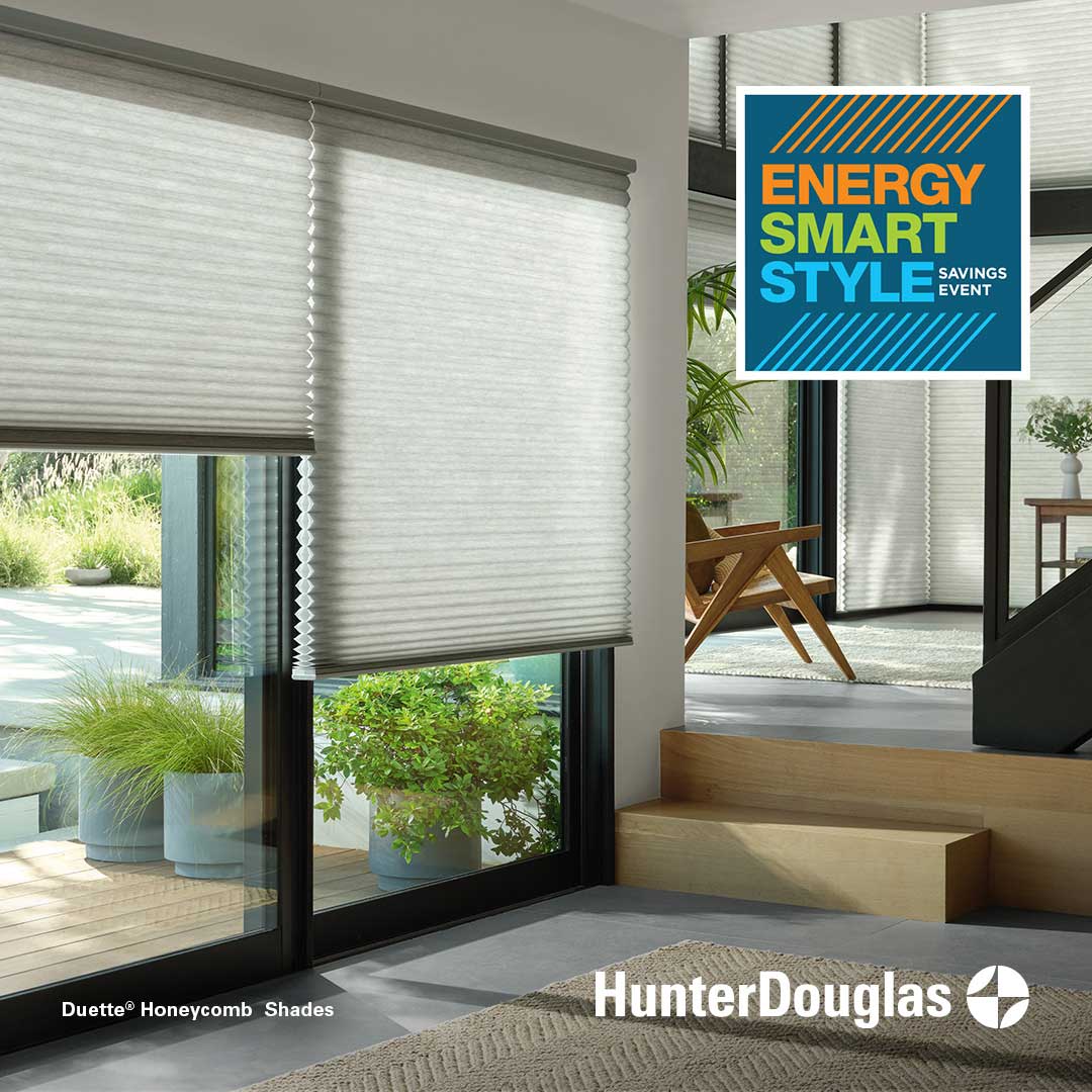 Hunter Douglas Duette Honeycomb Shades in Living area