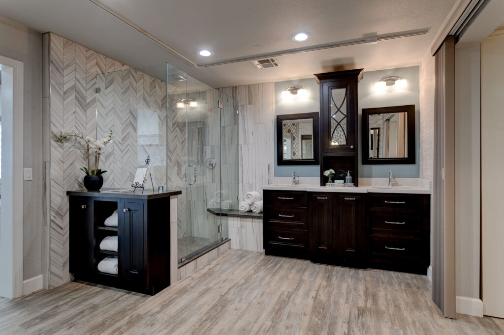 Bathroom cabinet and tile display