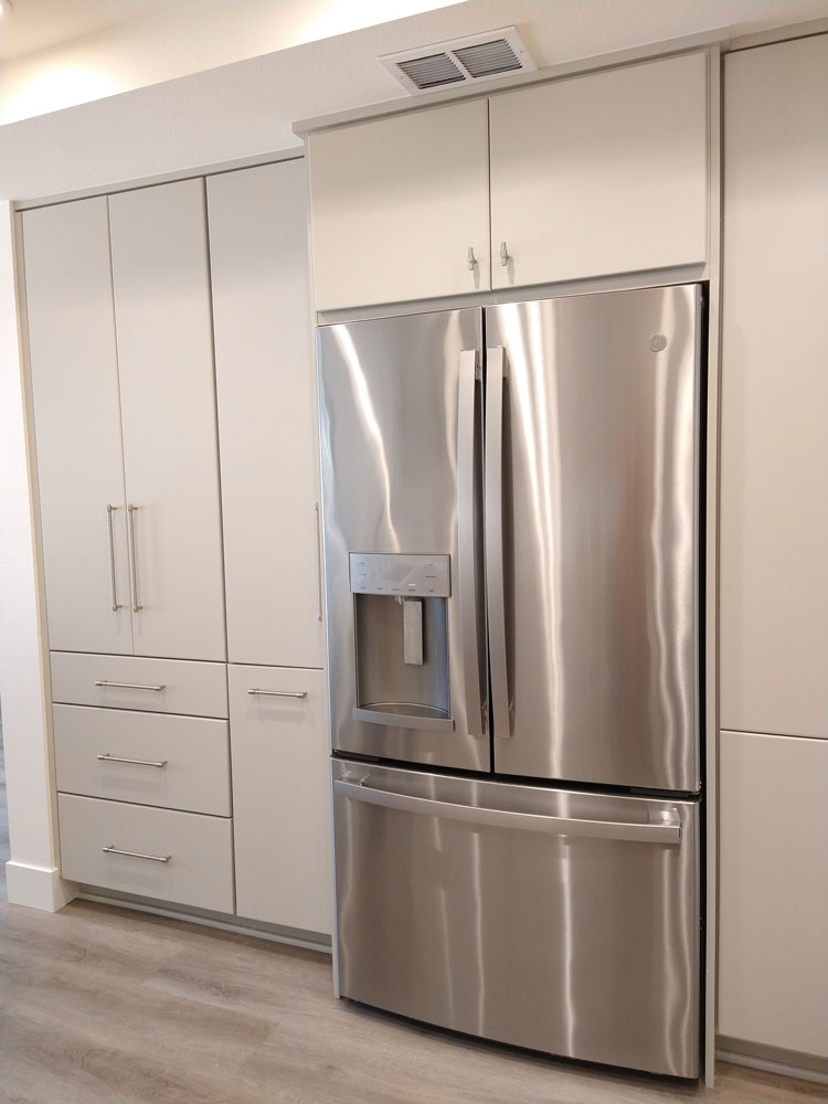 refrigerator in remodeled kitchen